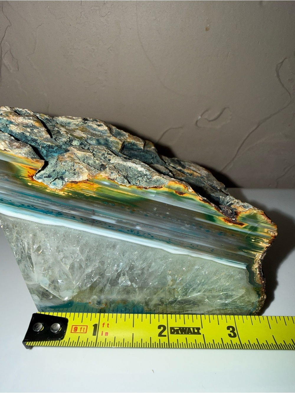 BRAZILIAN blue agate geode polished rock 3.5” tall 3.25” wide - Picture 7 of 7